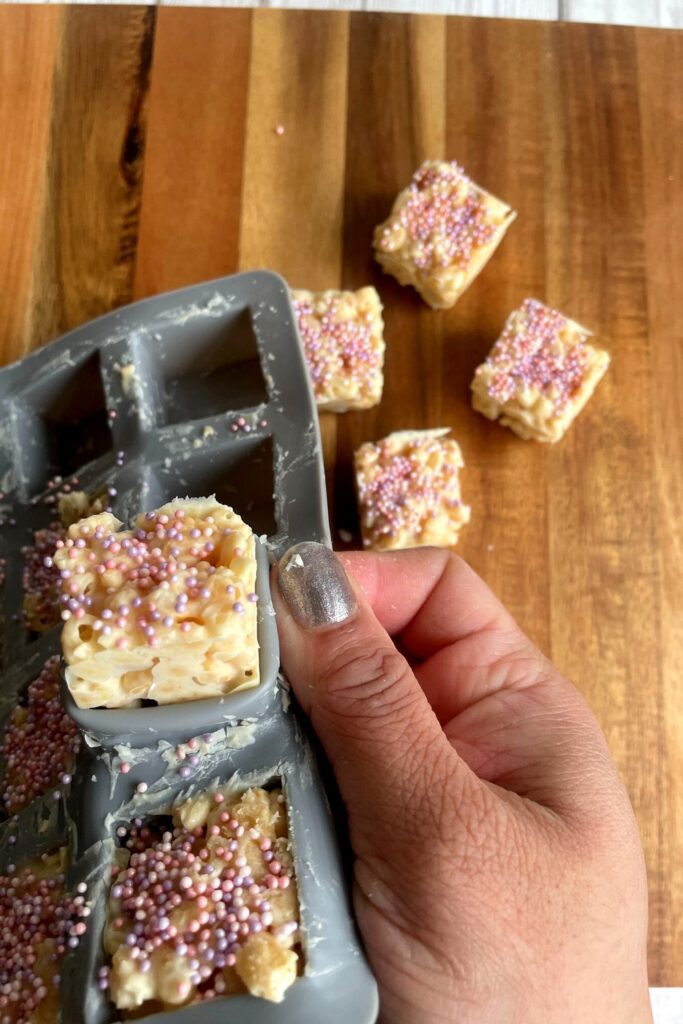 White chocolate rice crispy squares