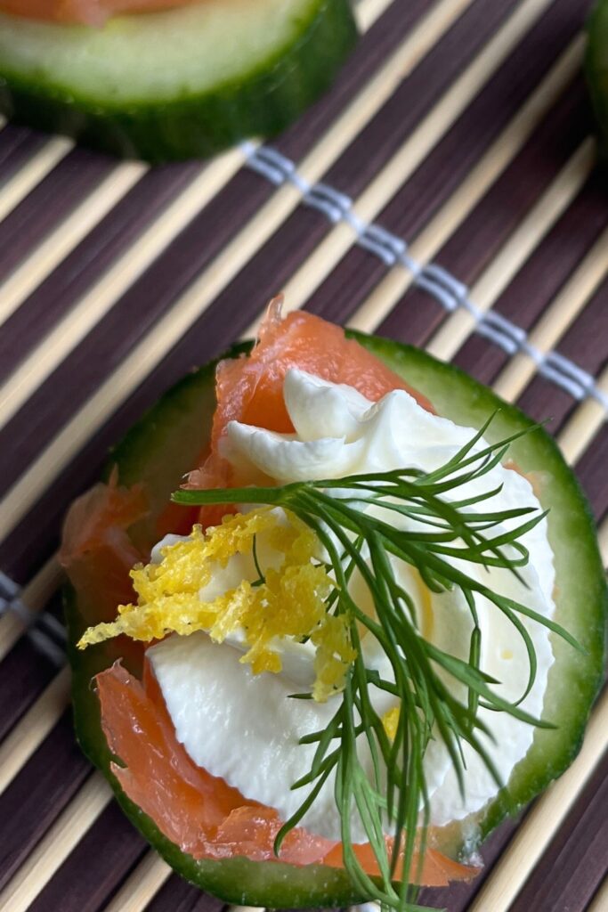 Smoked Salmon On Cucumber Party Appetisers