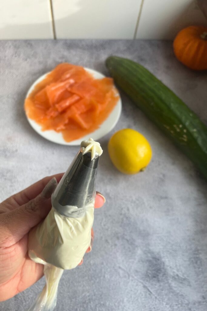 Smoked Salmon On Cucumber Party Appetizers