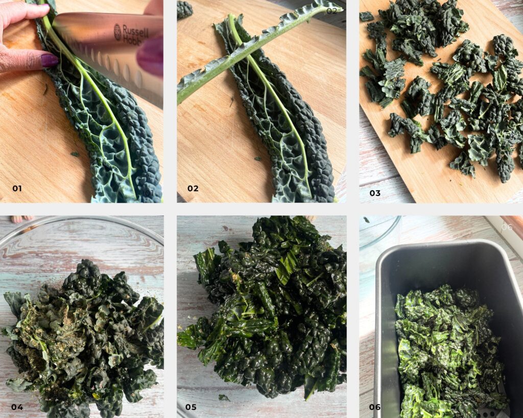 Kale chips recipe visual demontration