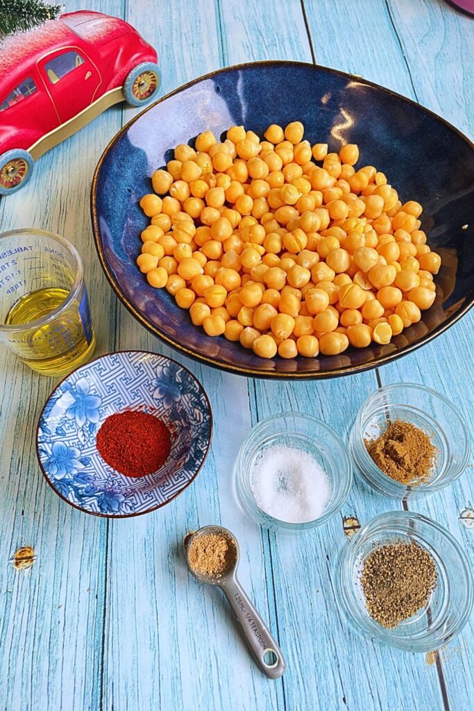 a bowl of chickpeas and spices