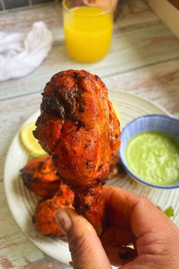 Close Up Shot Of Tandoori Chicken Recipe In Air Fryer