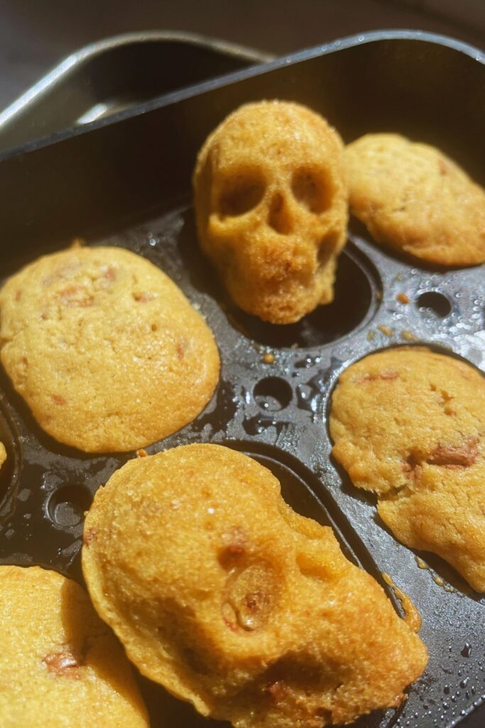 Halloween 3D skull soft baked cookies